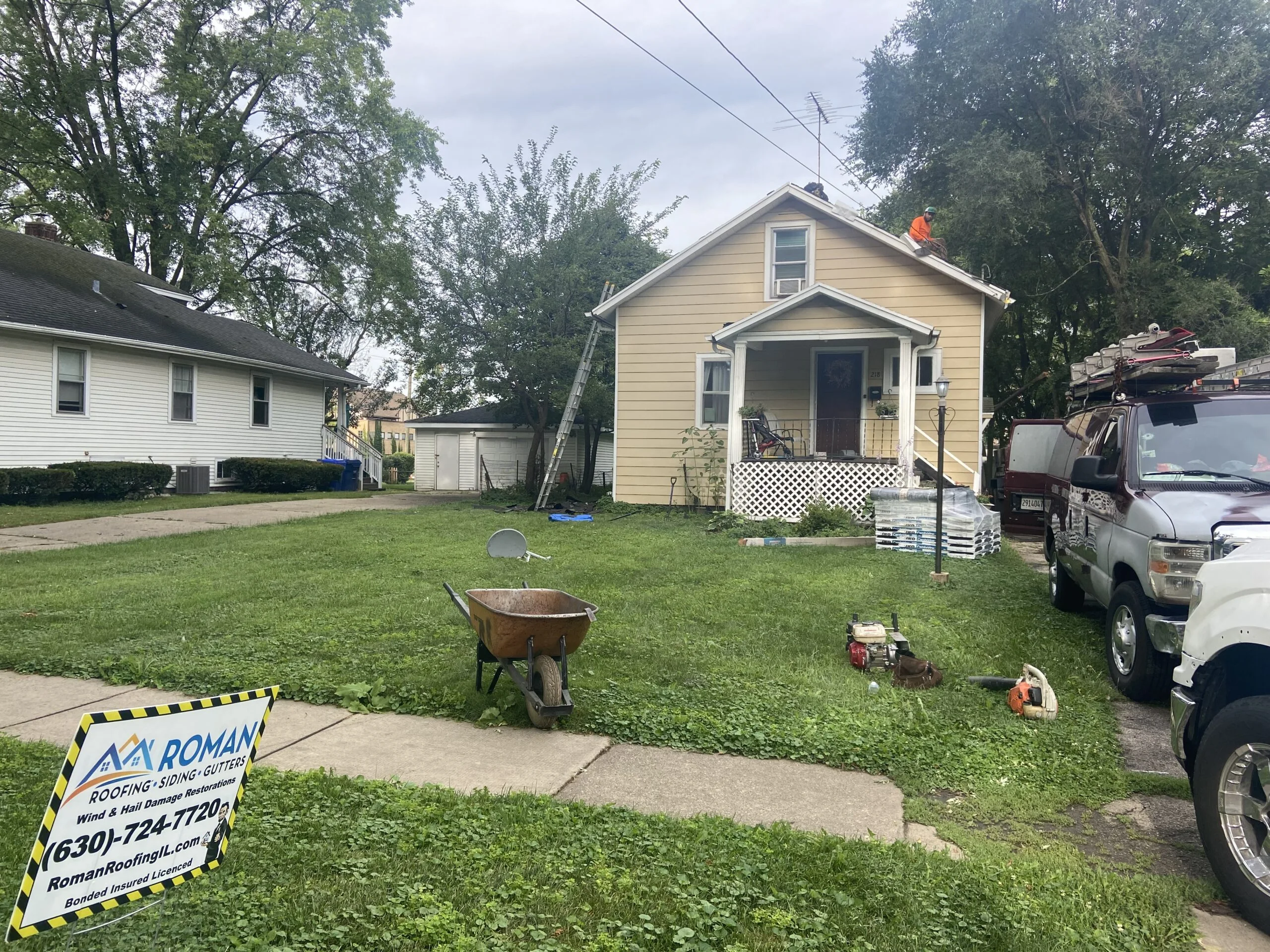 Residential roof installation
